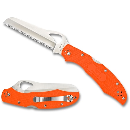 Spyderco 2024 Spyderco Cara Cara 2 Rescue Lightweight Orange Serrated SPY-BY17SOR2